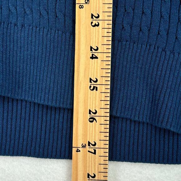 Jeanne Pierre Pullover Sweater Cable Ribbed Knit Cotton Blue Ridge Women's XL - Picture 8 of 8
